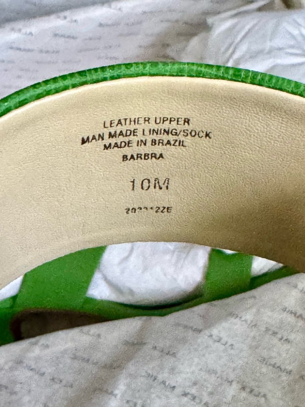Alex Marie Barbra Leather Slingback Kitten Heel Sandals Tropical Leaf Green 10 - Picture 7 of 17